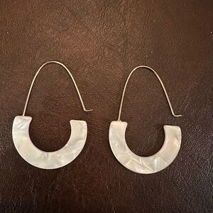 Bauble Bar Gold and Mother of Pearl Drop Earrings